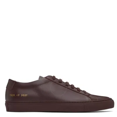 Common Projects Burgundy Achilles Low-top Sneakers In Red