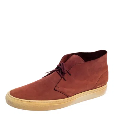 Common Projects Burgundy Suede Desert Boots Size 45 In Brown