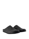 Common Projects Logo-debossed Suede Clogs In Black