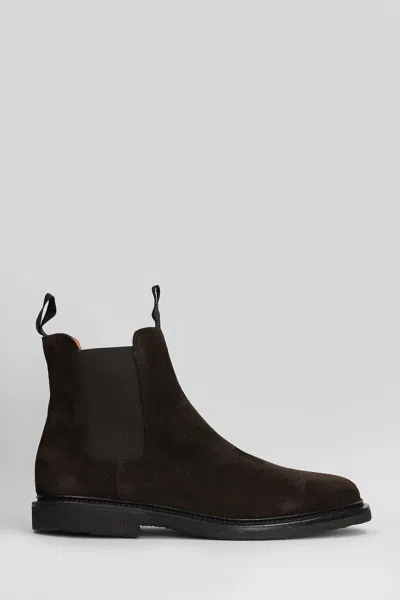 Common Projects Chelsea Ankle Boots In Brown Suede In Blue