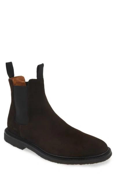 Common Projects Brown Classic Waxed Suede Chelsea Boots
