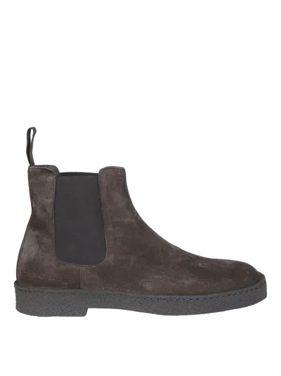 Common Projects Chelsea Boot Rubber Sole In Suede Suede Boots In Brown