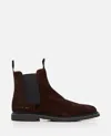 Common Projects Suede Chelsea Boots In Brown