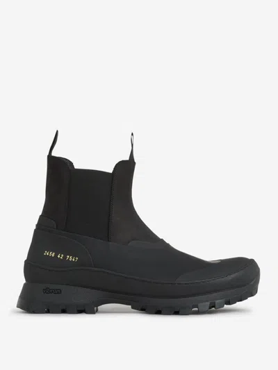 Common Projects Black Paneled Chelsea Boots