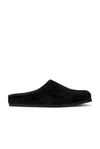 Common Projects Logo-debossed Suede Clogs In Black