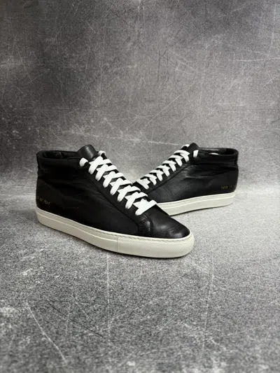 Pre-owned Common Projects Common Project Achilles High Black Luxury Leather Sneakers