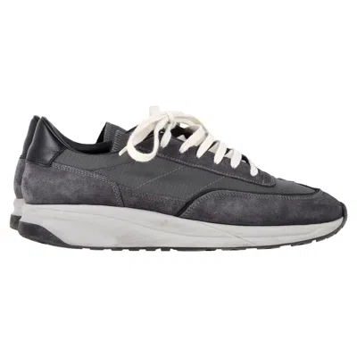 Common Projects Common Project Track Sneakers In Grey Suede And Ripstop In Gray