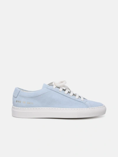 Common Projects 'contrast Achilles' Baby Blue Suede Sneakers In Light Blue