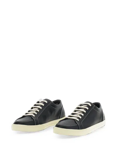 Common Projects Contrast-stitch Leather Sneakers In Black
