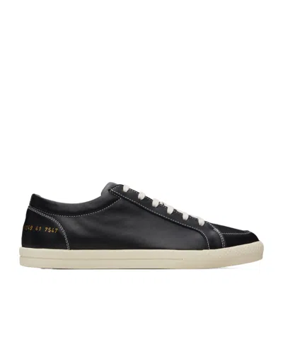 Common Projects Contrast-stitch Leather Sneakers In Black
