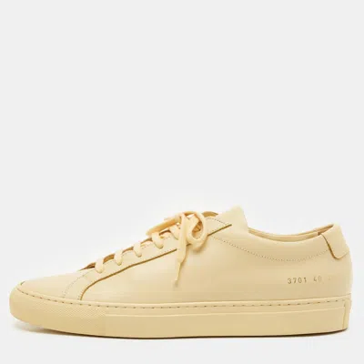 Pre-owned Common Projects Cream Leather Achilles Low Top Sneakers Size 40