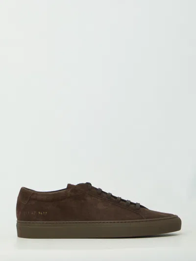 Common Projects Dark Brown Suede Achilles Premium Sneakers