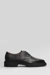 Common Projects Derby Lace Up Shoes In Black Leather In Black