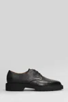 Common Projects Derby Lace Up Shoes In Black Leather In Black