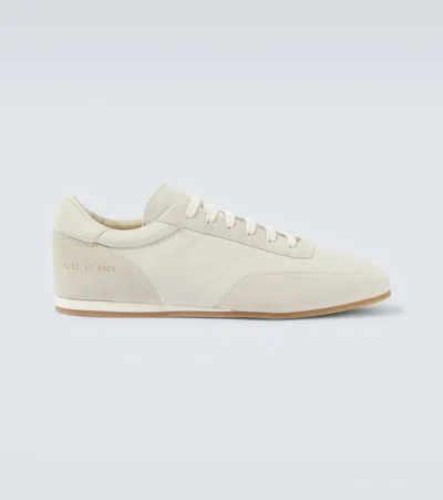 Common Projects Driving Leather And Suede Sneakers In White