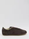 Common Projects Driving Lo Profile Leather-trimmed Suede Sneakers In Burgundy