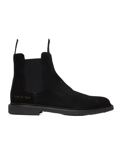 Common Projects Elastic Side Stitching Boots In Black