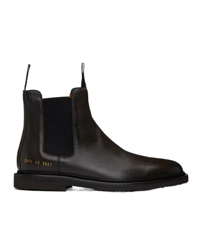 Common Projects Elastic Side Stitching Boots In Black