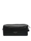 Common Projects Engraved-logo Wash Bag In Black