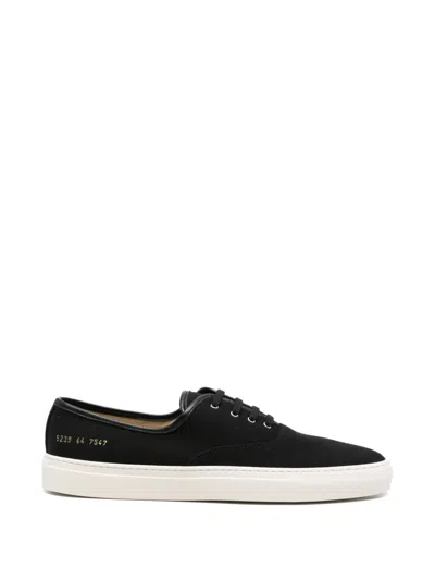 Common Projects Four Hole Lace-up Sneakers In Black