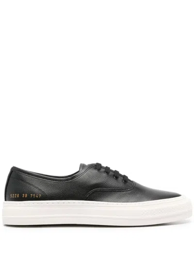 Common Projects Four Hole Suede Sneakers In Black