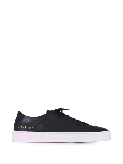 Common Projects Grained Leather Sneakers In Black