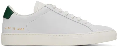 Common Projects Gray & Green Retro Sneakers In 0590 White/green