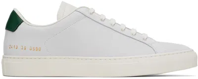 Common Projects Grey & Green Retro Trainers In 0590 White/green