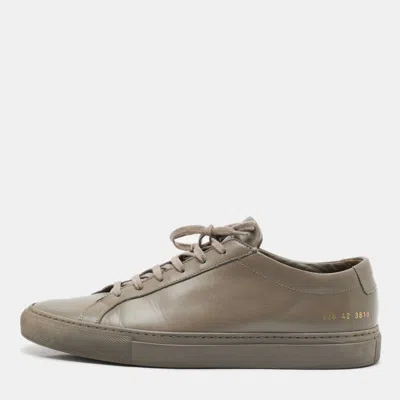 Pre-owned Common Projects Green Leather Achilles Lace Up Sneaker Size 42