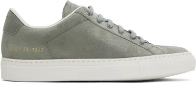 Common Projects Green Retro Suede Sneakers In 3033 Salvia