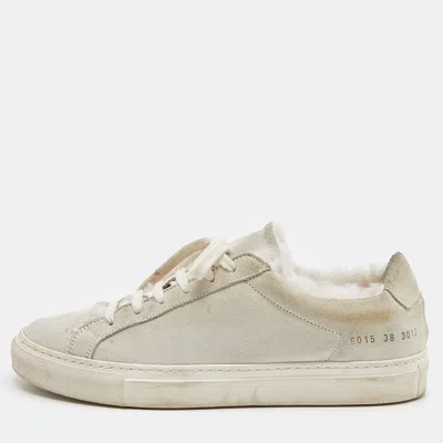 Pre-owned Common Projects Grey Suede Achilles Lace Up Sneakers Size 38
