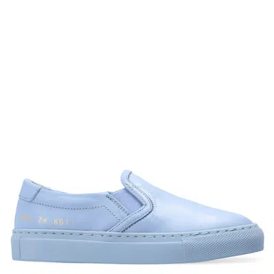 Common Projects Kids Blue Leather Slip On Sneakers