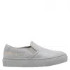 Common Projects Kids Grey Leather Slip On Sneakers In Grey