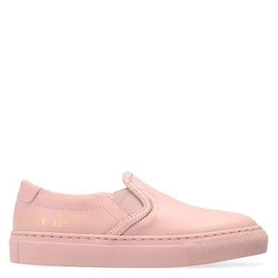Common Projects Kids Pink Leather Slip On Sneakers