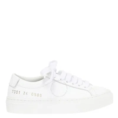 Common Projects Kids White Original Achilles Low-top Sneakers In Black