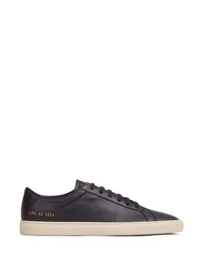 Common Projects Lace-up Leather Sneakers In Black