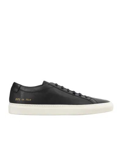 Common Projects Round-toe Lace-up Sneakers In Black