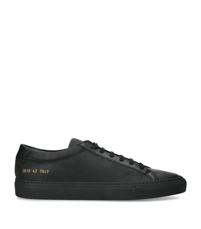 Common Projects Leather Achilles Premium Sneakers In Black