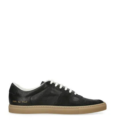 Common Projects Leather And Suede Bball Sneakers In Black