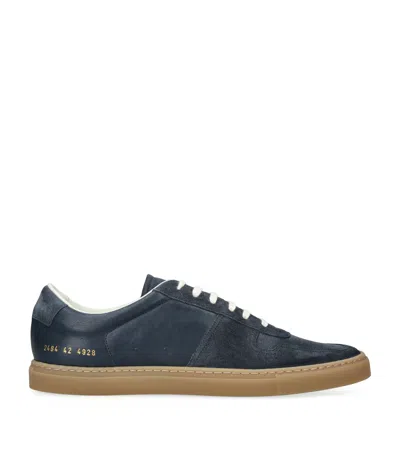 Common Projects Leather And Suede Bball Sneakers In Navy