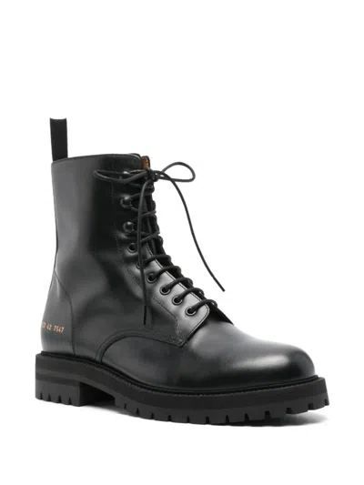 Common Projects Leather Boots In Black