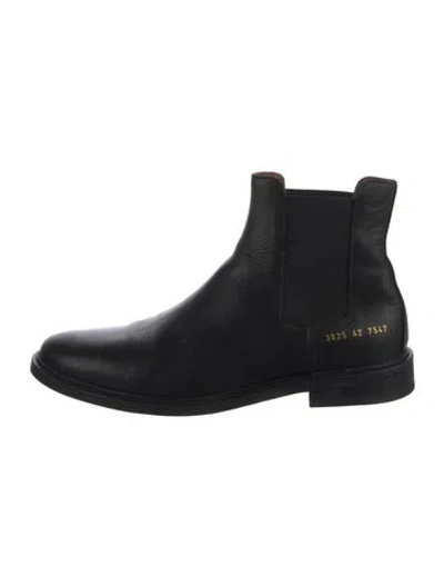 Pre-owned Common Projects Leather Chelsea Boots In Black