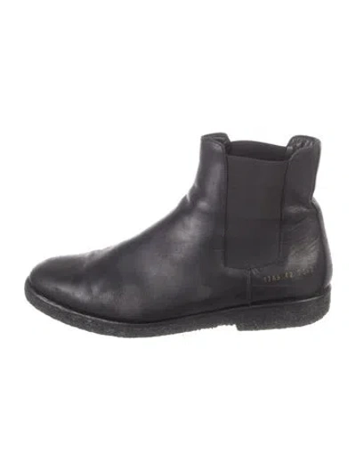 Pre-owned Common Projects Leather Chelsea Boots In Black