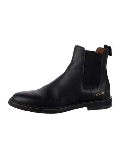 Pre-owned Common Projects Leather Chelsea Boots In Black