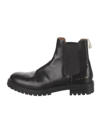 Pre-owned Common Projects Leather Chelsea Boots In Black
