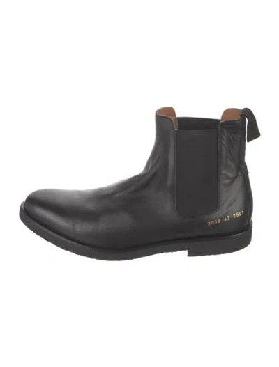 Pre-owned Common Projects Leather Chelsea Boots In Black