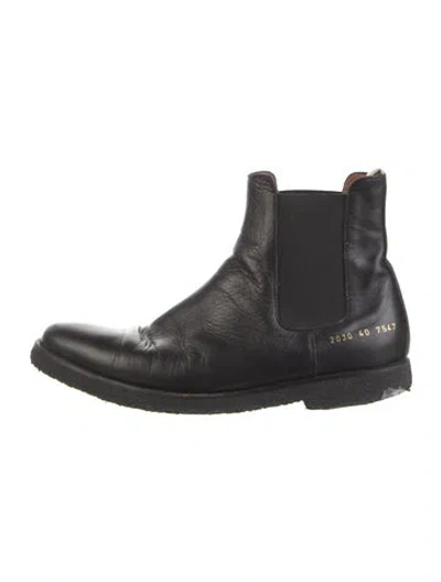 Pre-owned Common Projects Leather Chelsea Boots In Black