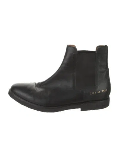 Pre-owned Common Projects Leather Chelsea Boots In Black