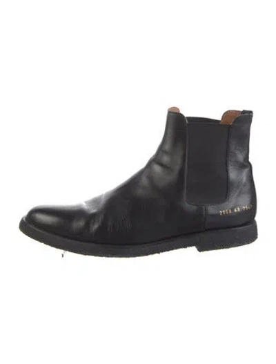 Pre-owned Common Projects Leather Chelsea Boots In Black
