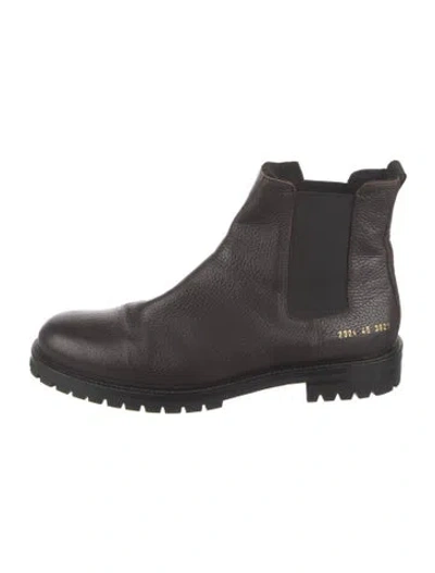 Pre-owned Common Projects Leather Chelsea Boots In Black